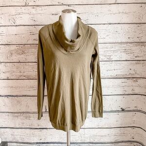 Three Dots green cowl neck sweater